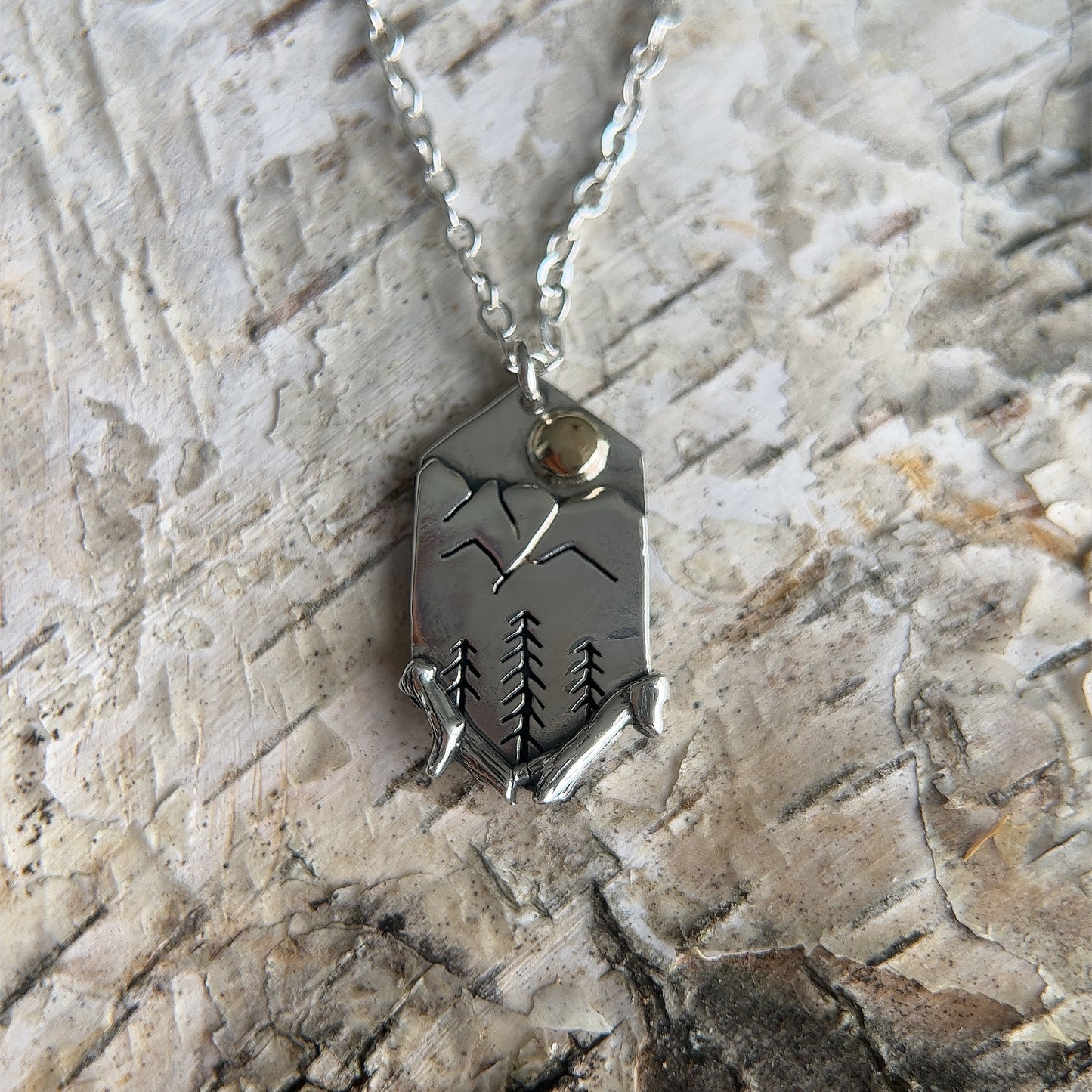 Trees & Twig Mountain Pendant