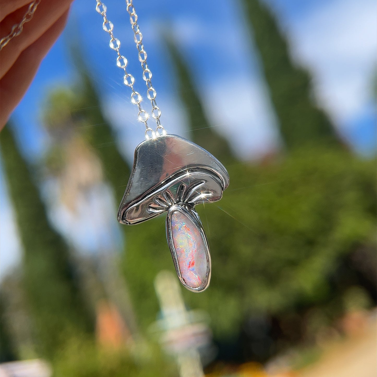 Boulder Opal Shroom Pendant