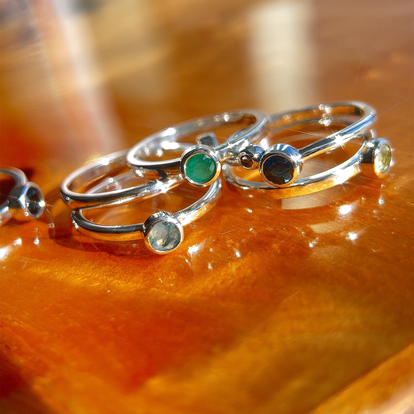 Candy Gemstone Stacking Rings