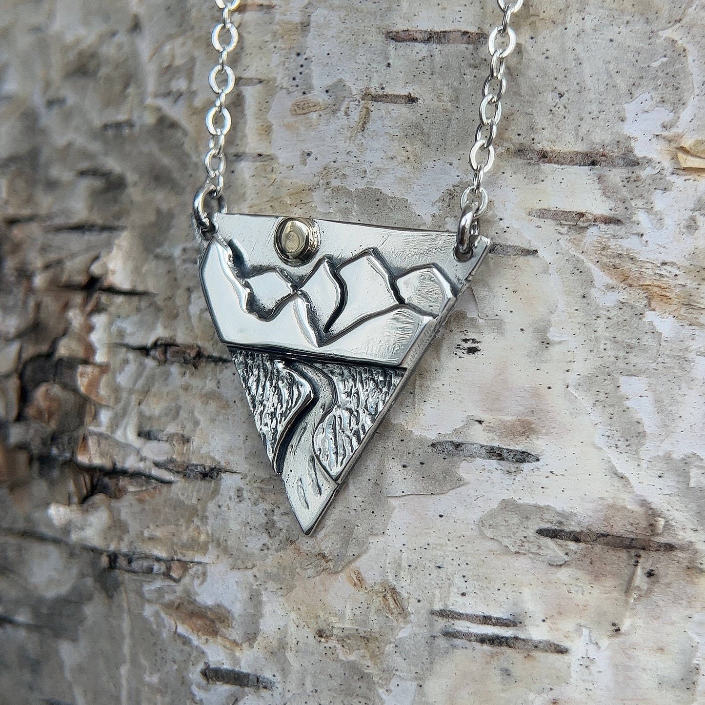 Mountain & River Triangle Pendant