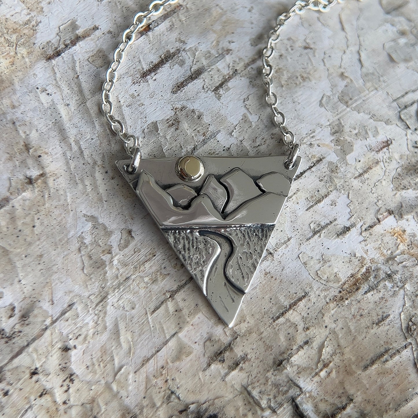 Mountain & River Triangle Pendant