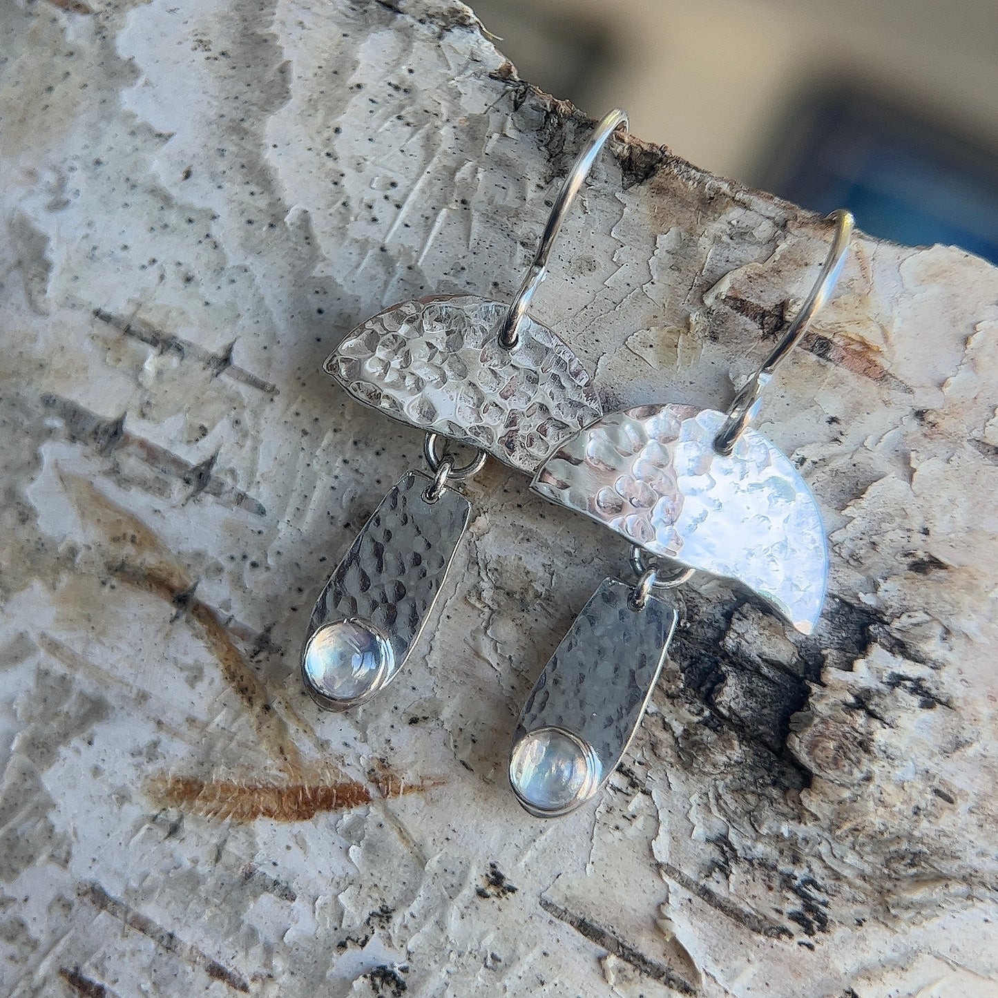 Moonstone Mushroom Earrings