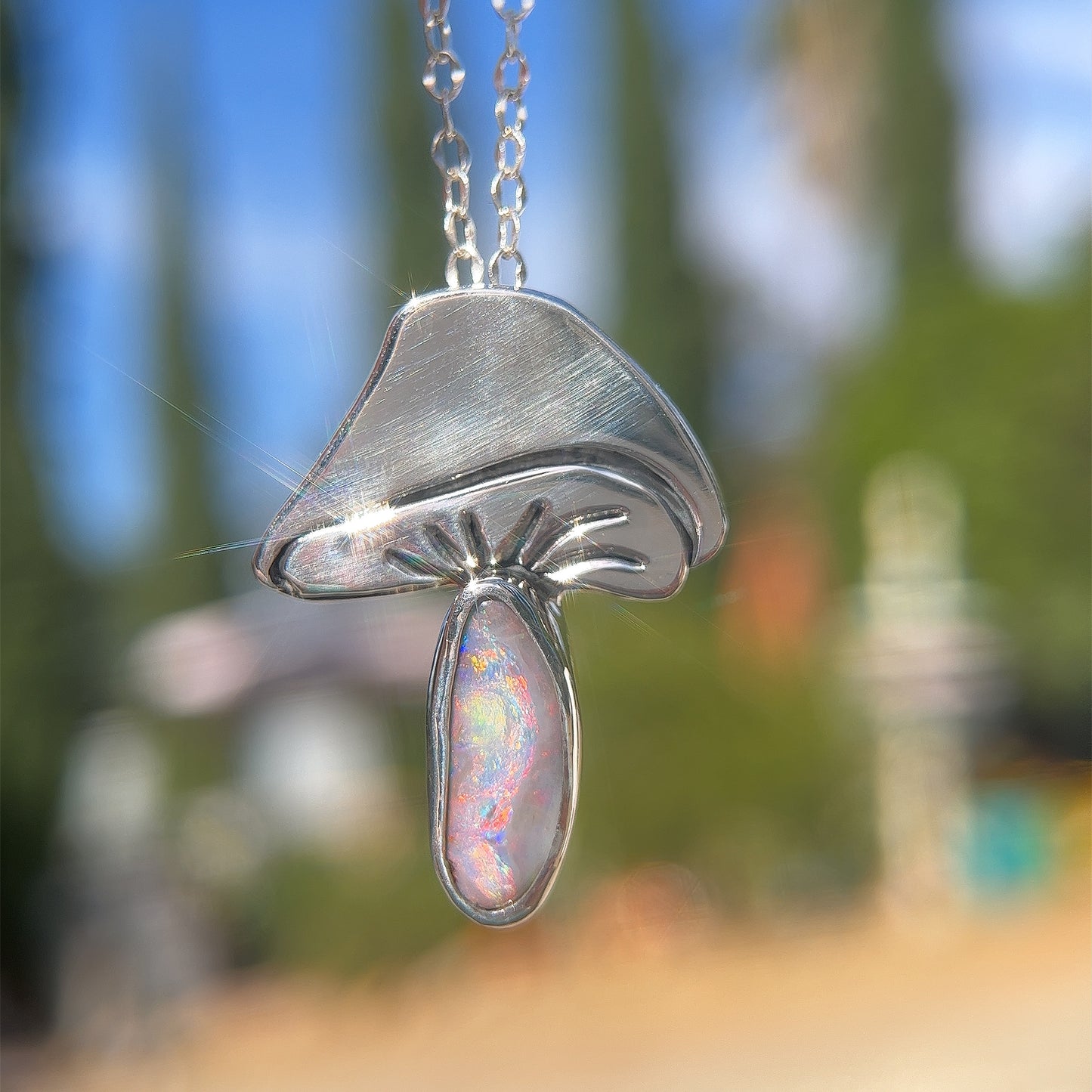 Boulder Opal Shroom Pendant