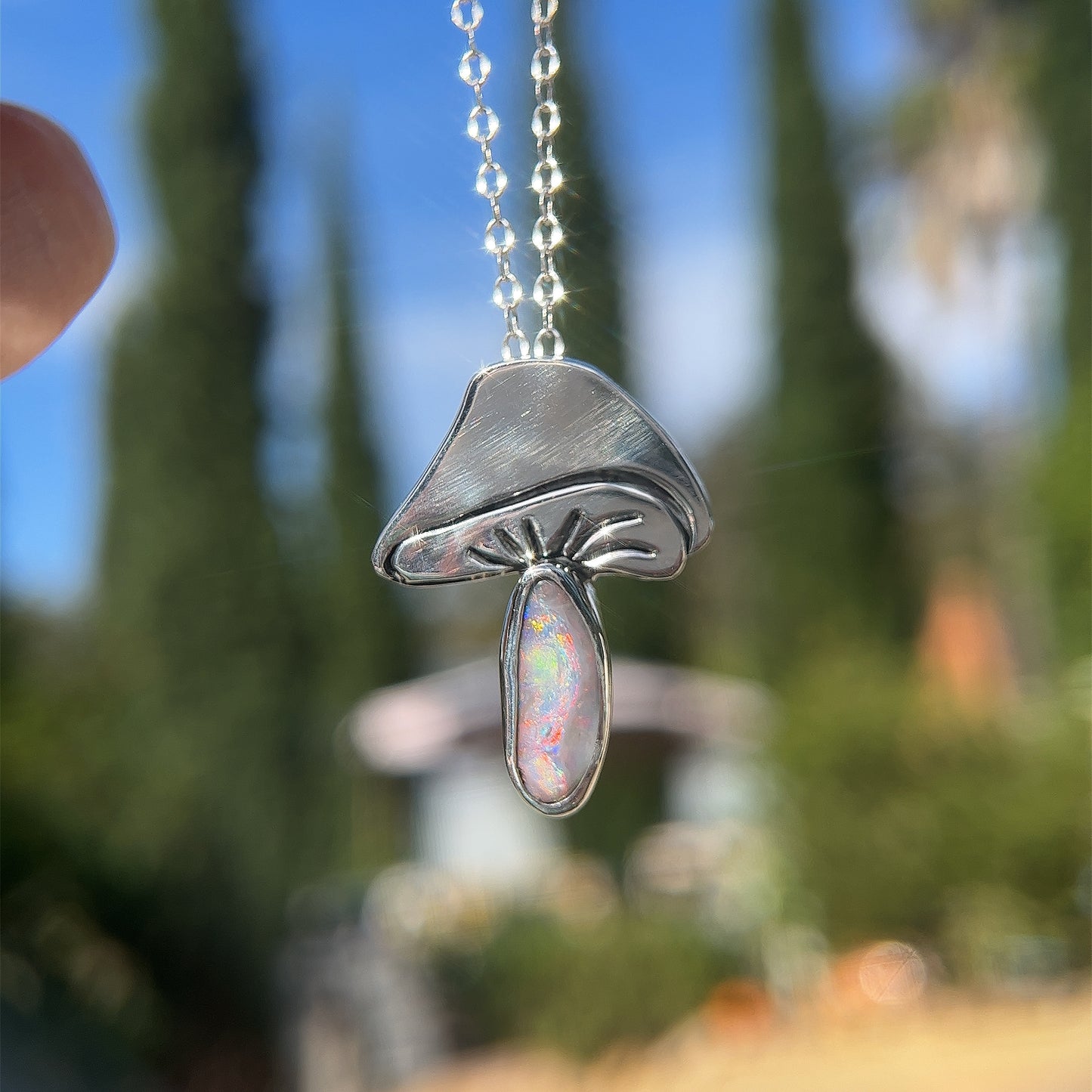 Boulder Opal Shroom Pendant