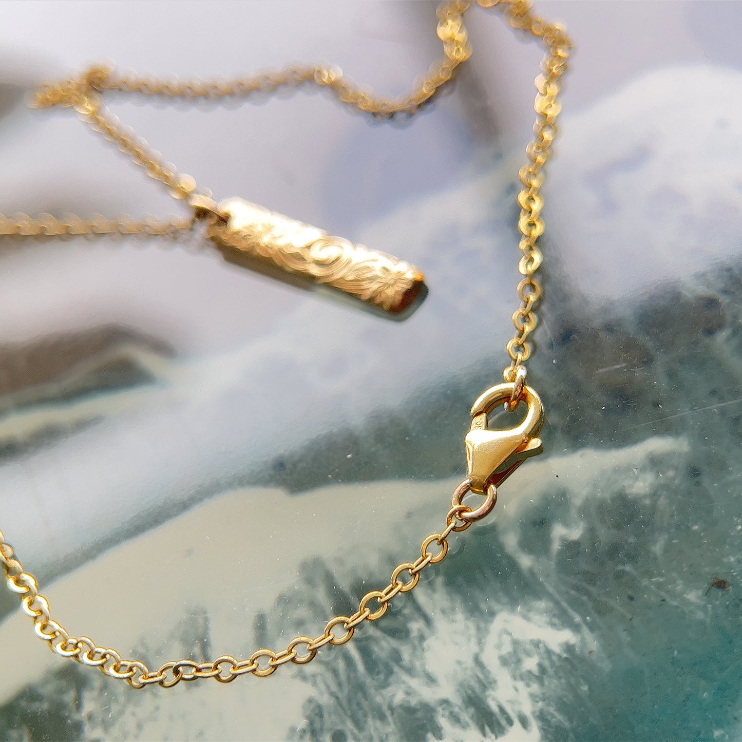 14k Gold Filled Floral Bar necklace