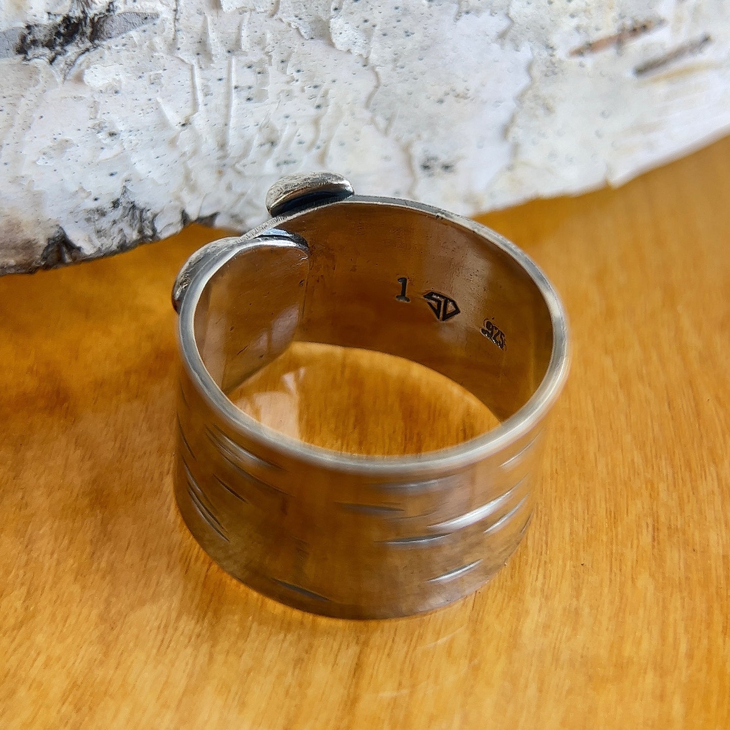 Birch Wood Mushroom Ring - Adjustable