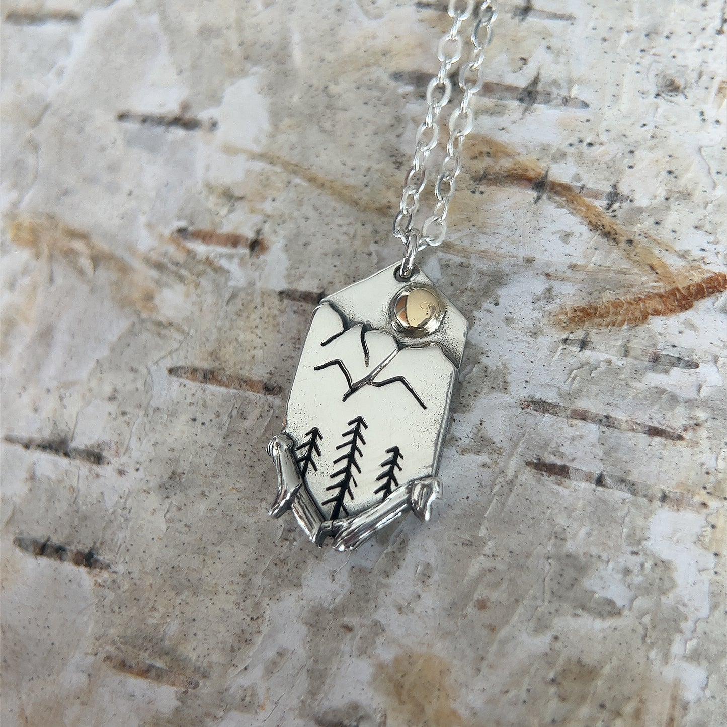 Trees & Twig Mountain Pendant