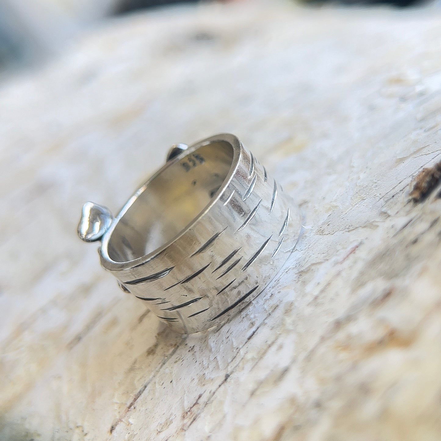 Birch Wood Mushroom Ring - Made to size