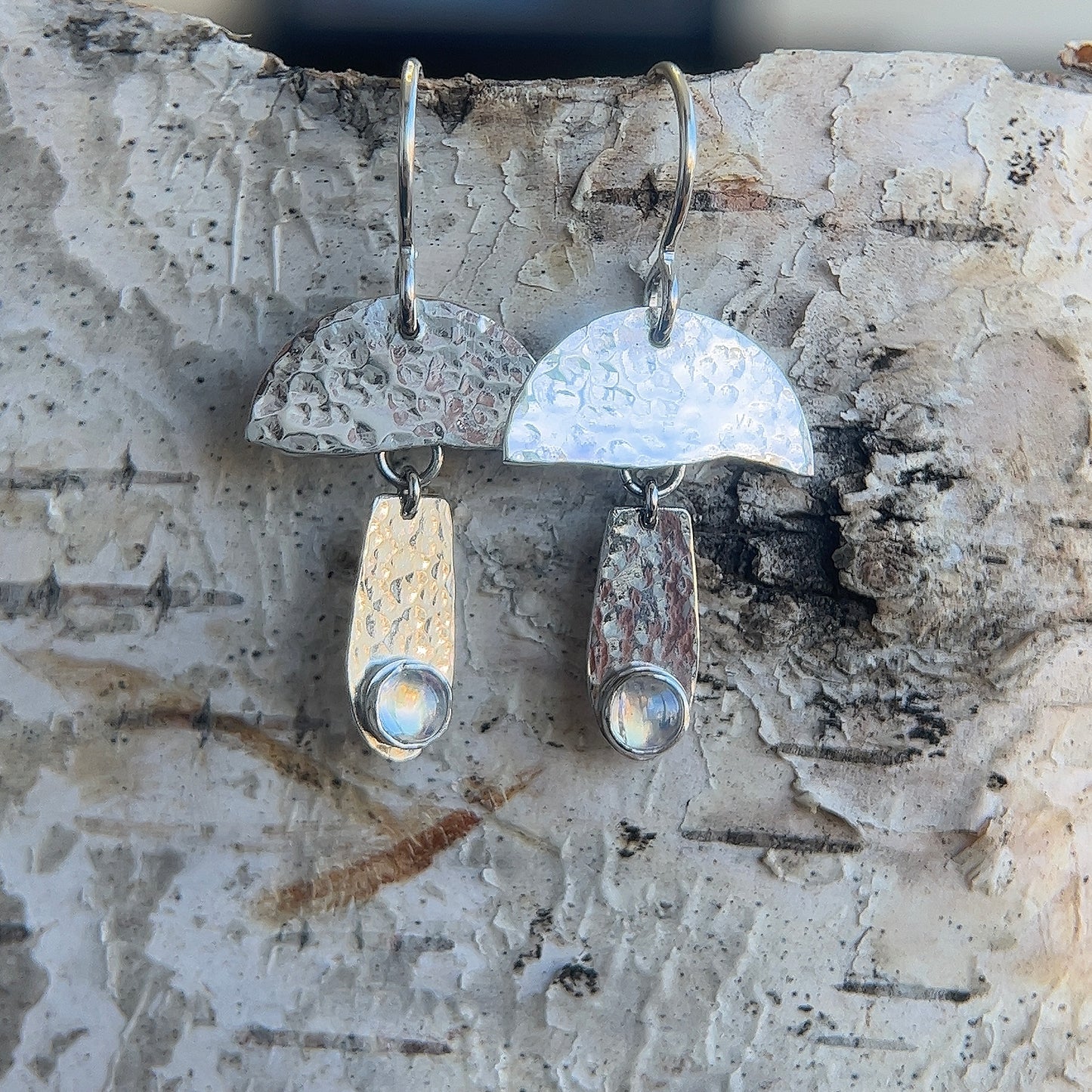 Moonstone Mushroom Earrings