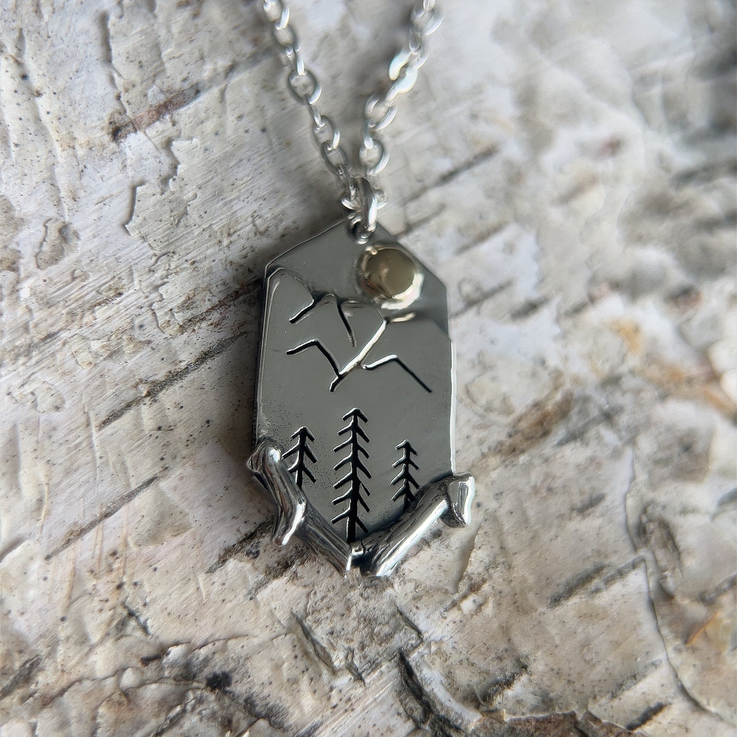 Trees & Twig Mountain Pendant