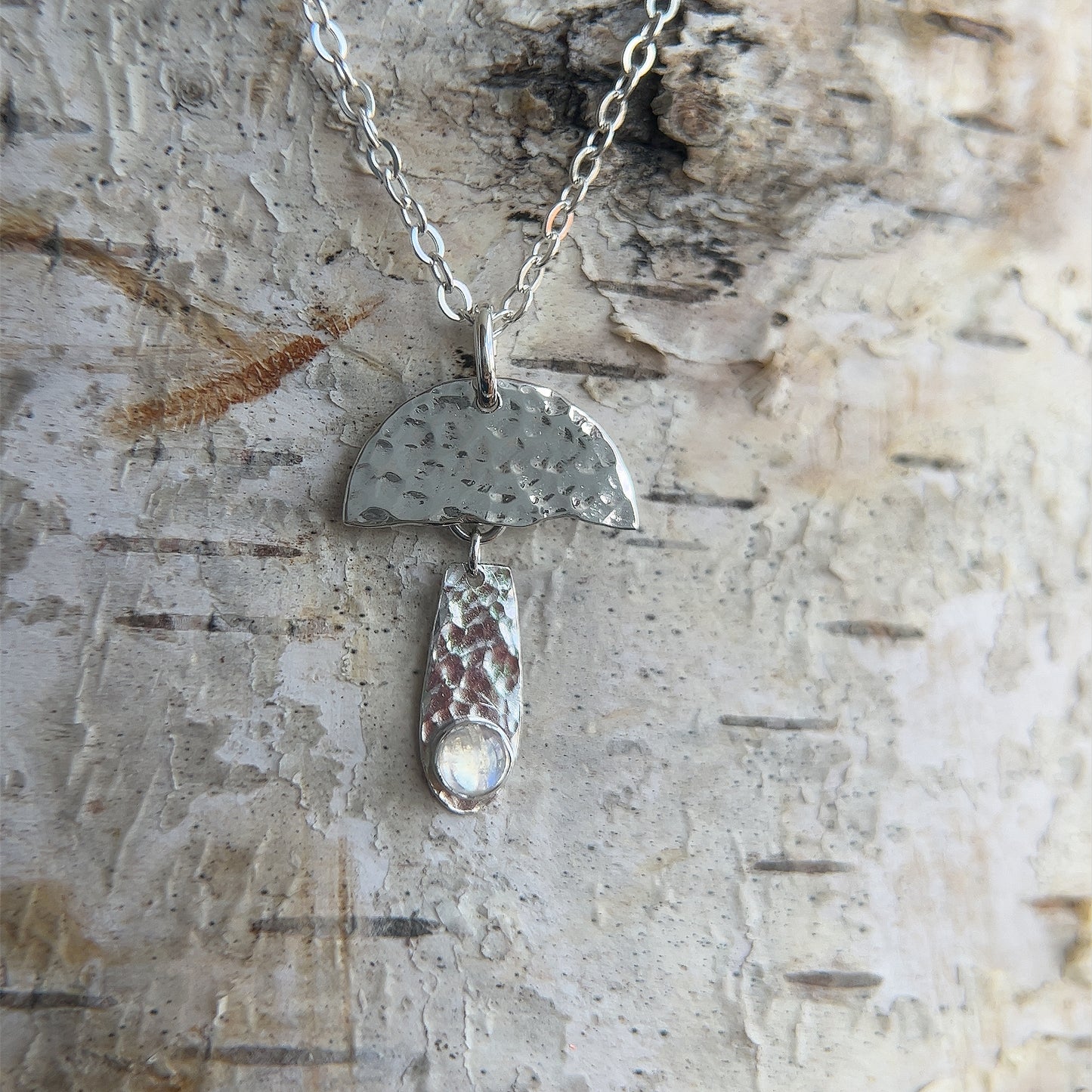 Moonstone Mushroom Necklace