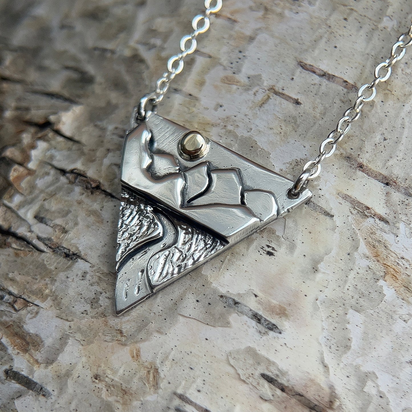 Mountain & River Triangle Pendant