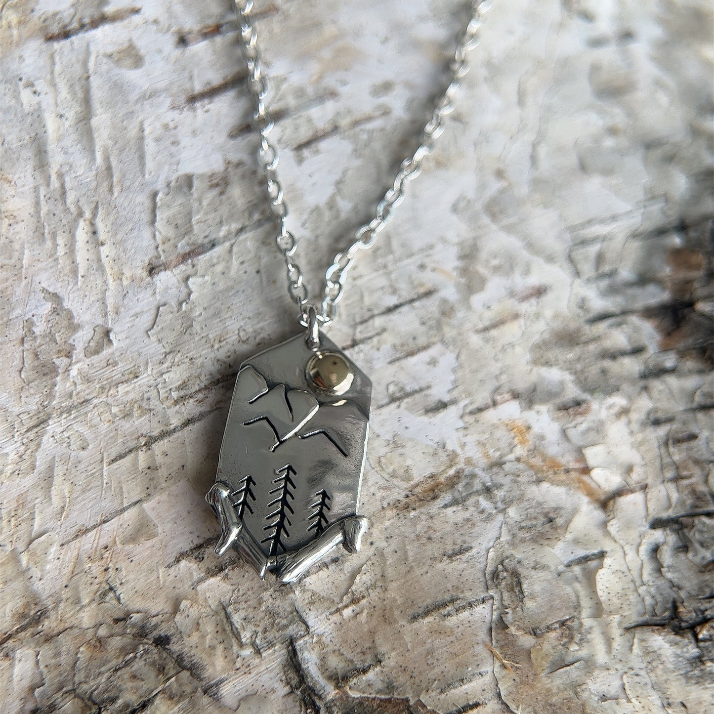 Trees & Twig Mountain Pendant