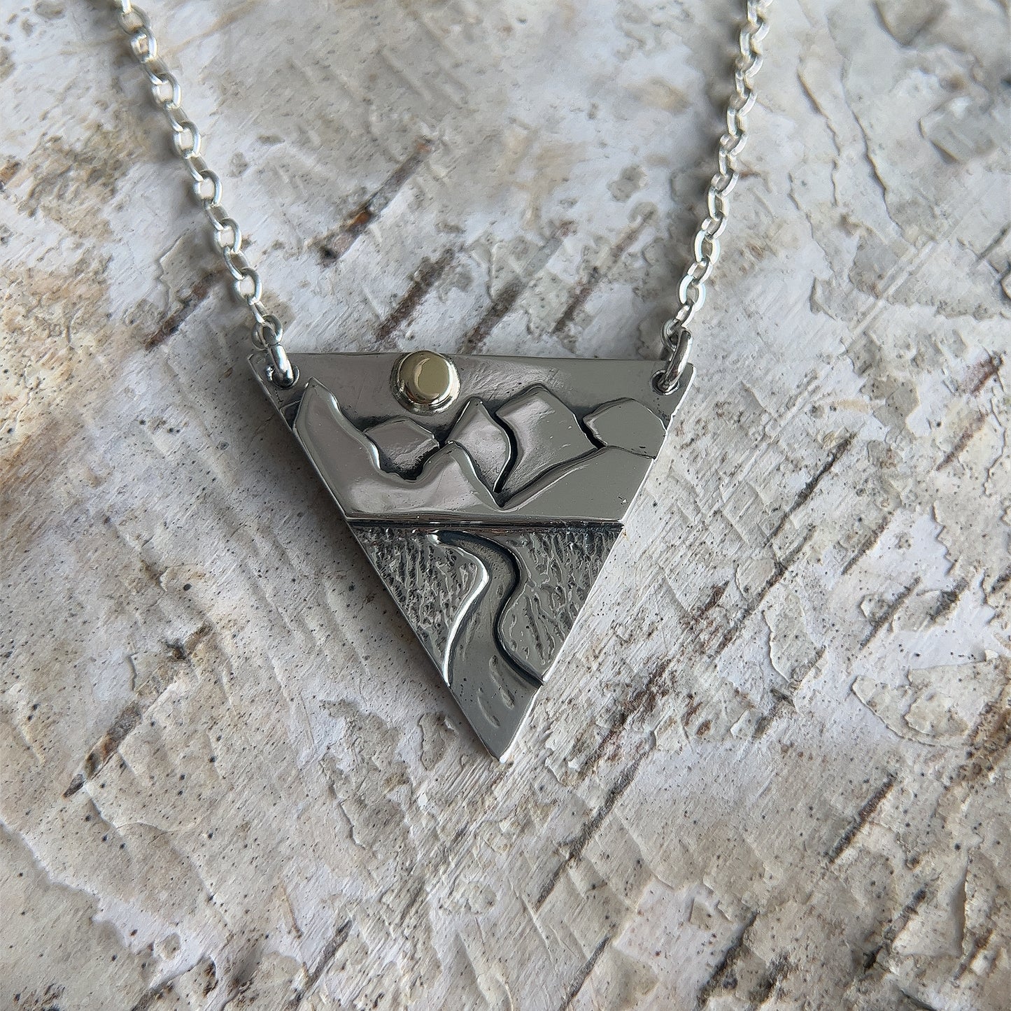 Mountain & River Triangle Pendant