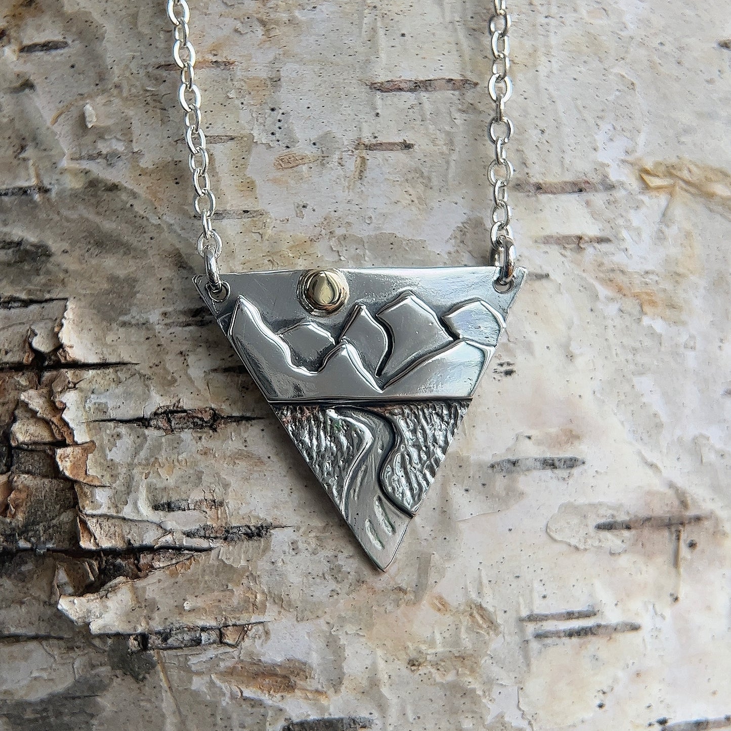 Mountain & River Triangle Pendant