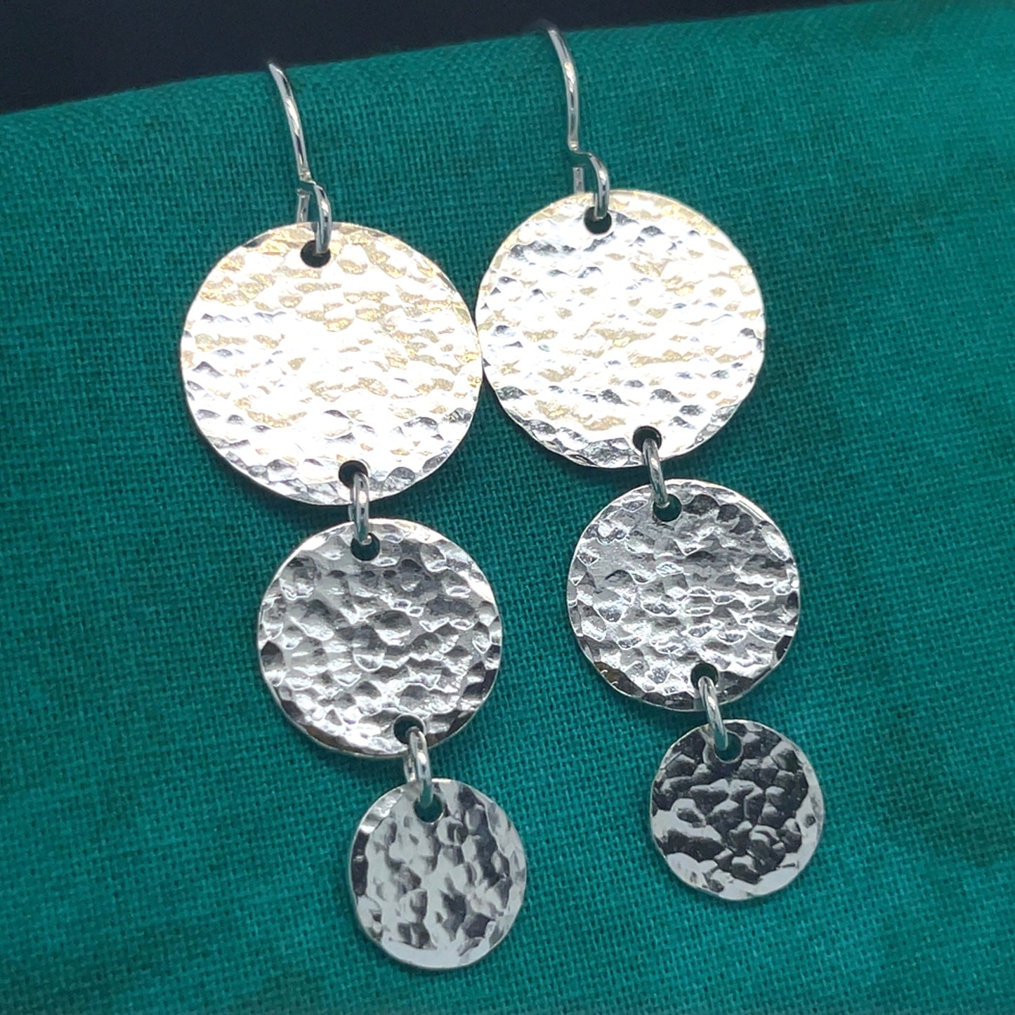 Sterling Triple Drop Microtag Earrings