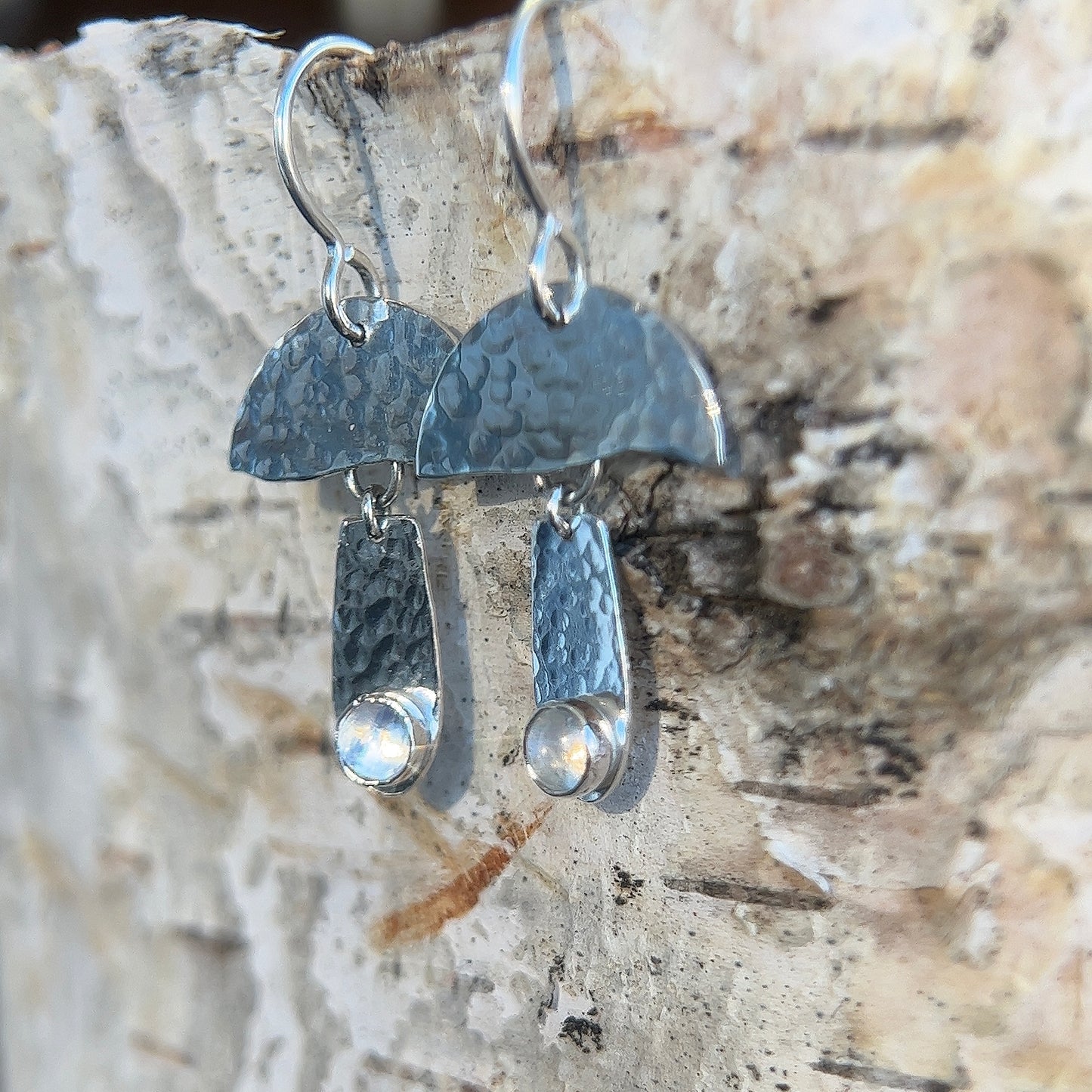 Moonstone Mushroom Earrings