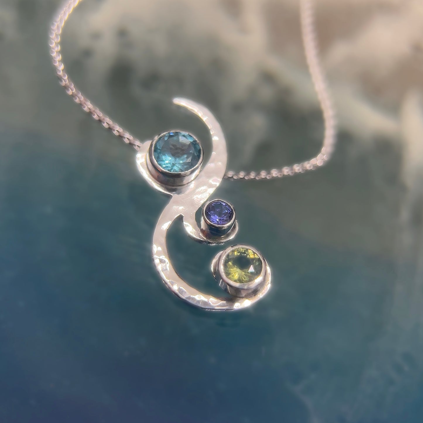 Colored Curlicue Necklace