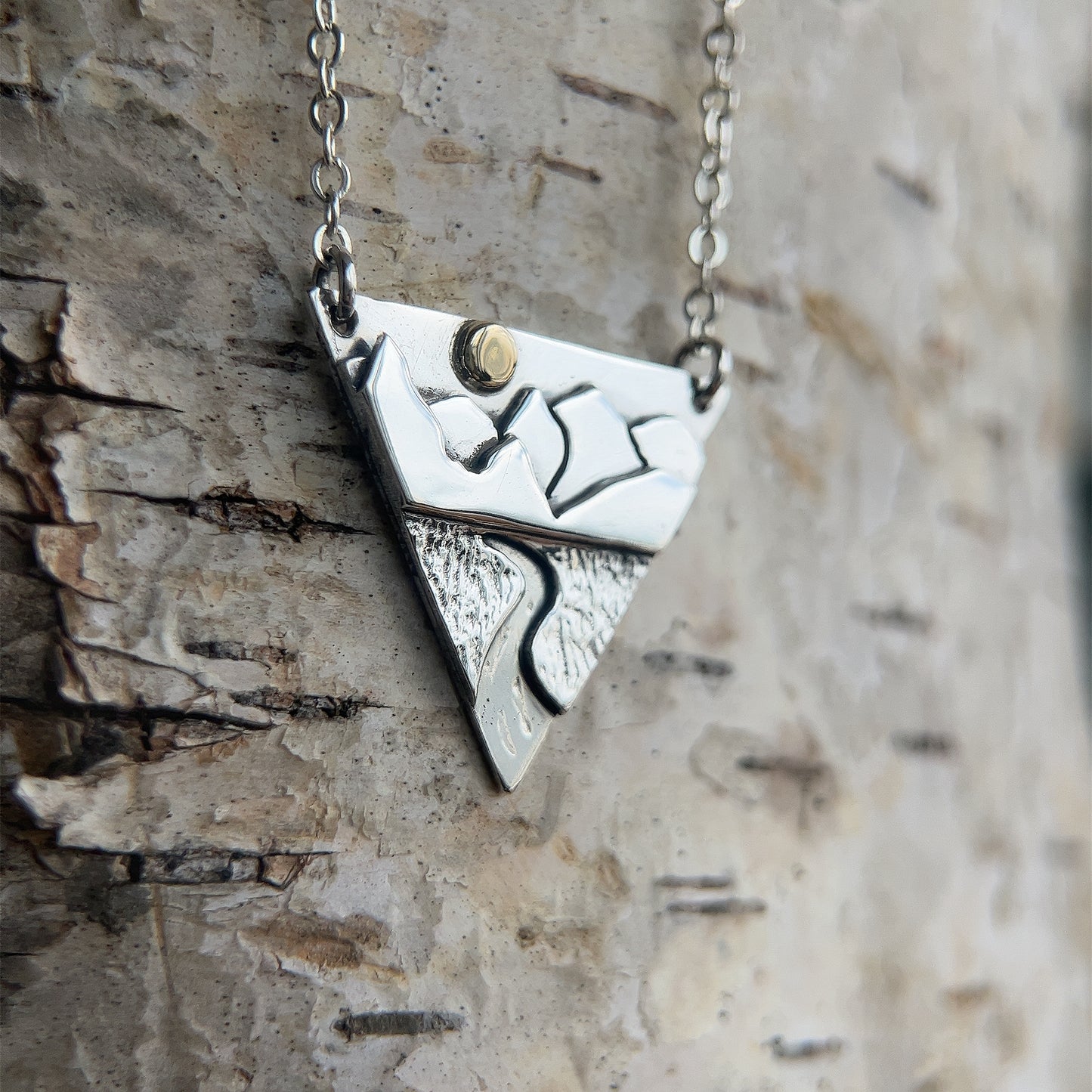 Mountain & River Triangle Pendant