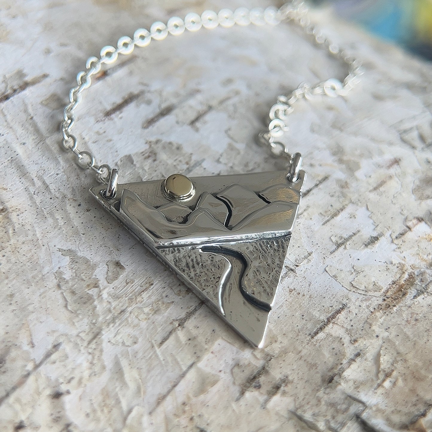 Mountain & River Triangle Pendant