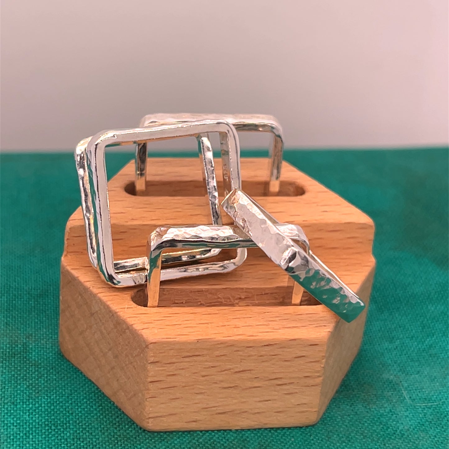 Skinny Sterling Square Rings
