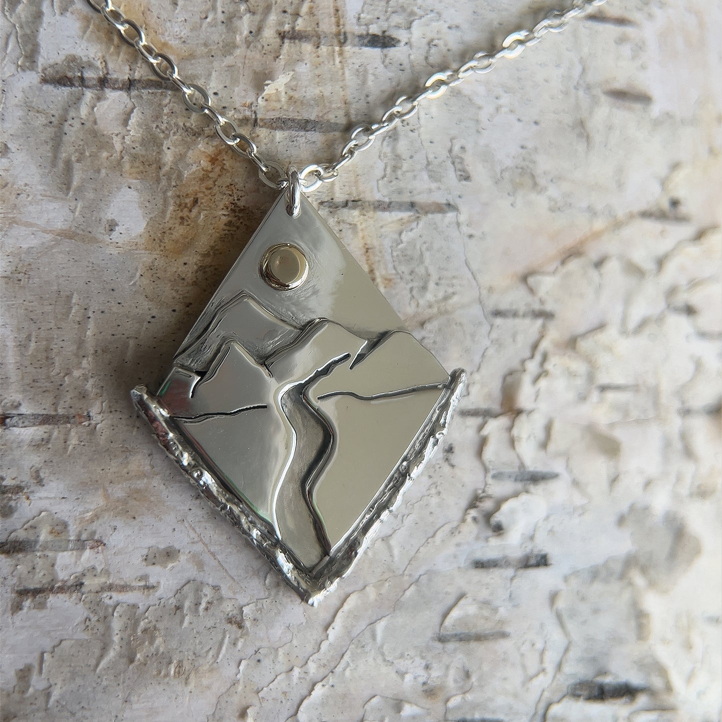 Mountain & River Diamond Pendant