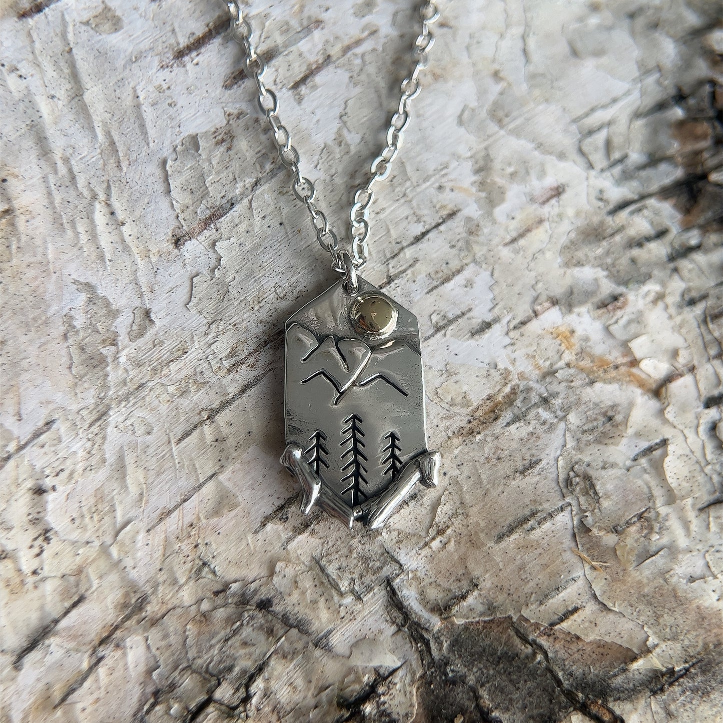 Trees & Twig Mountain Pendant