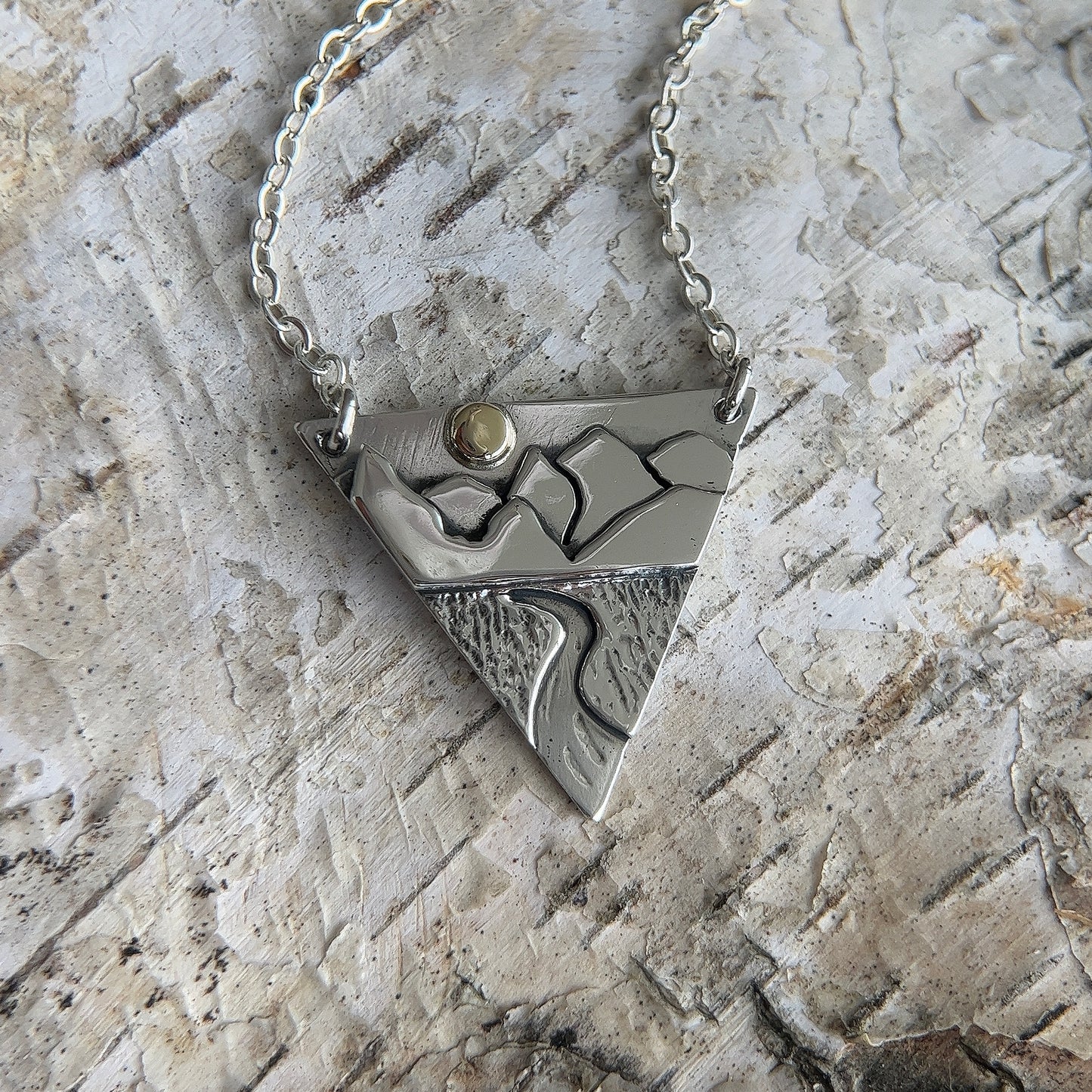 Mountain & River Triangle Pendant