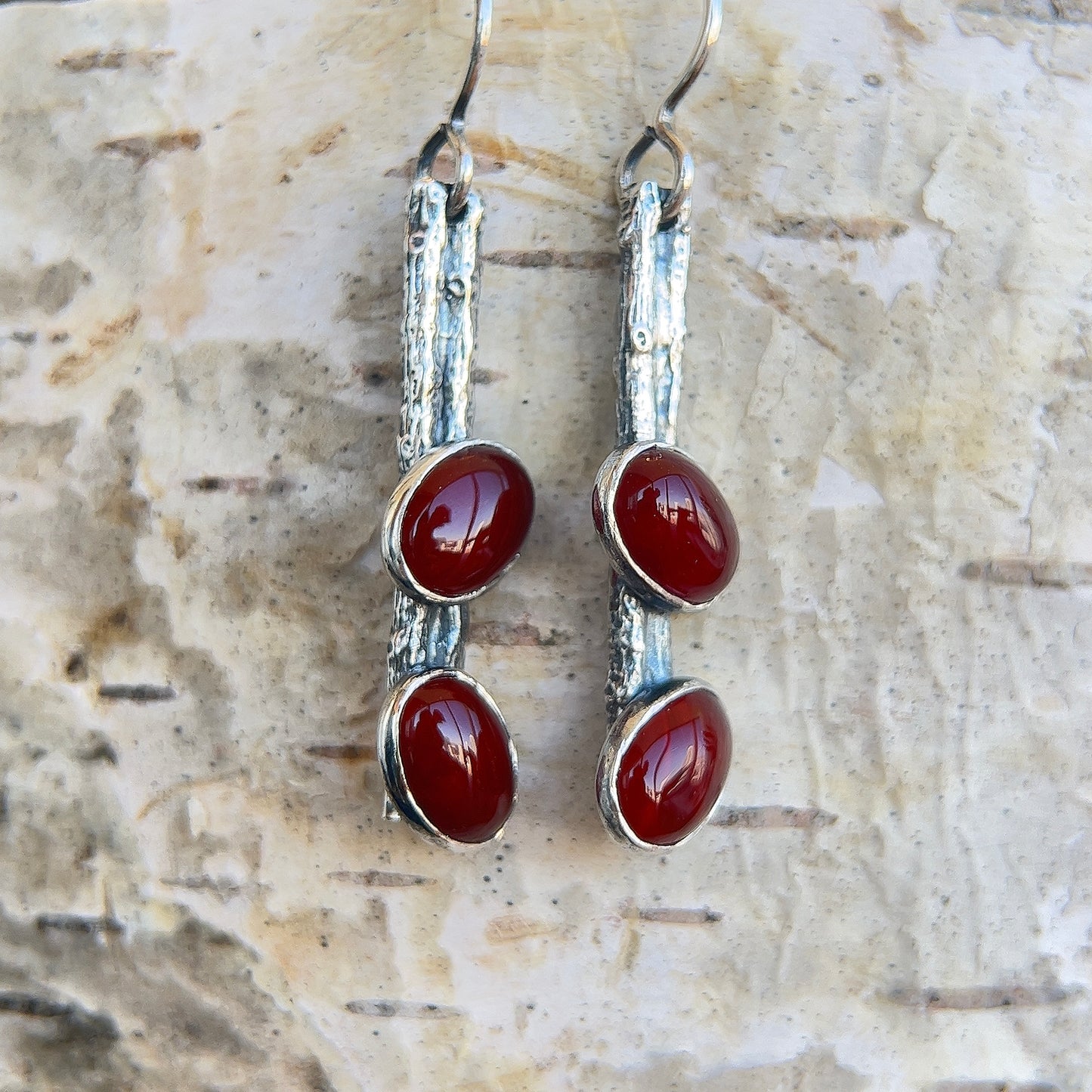 Carnelian Twig Earrings