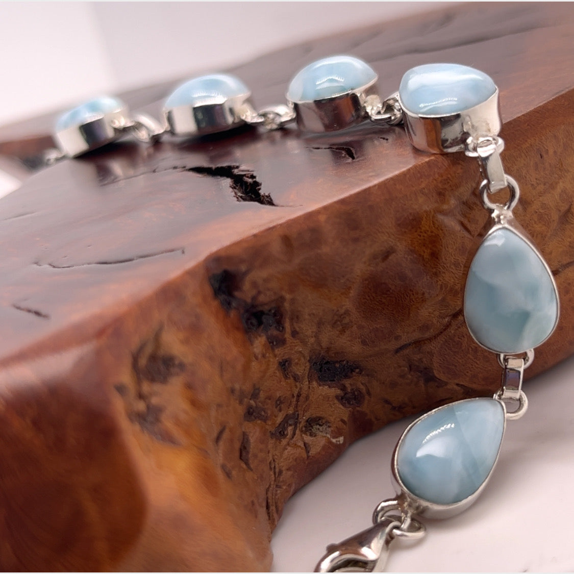 Larimar Teardrop Bracelet - Lighter