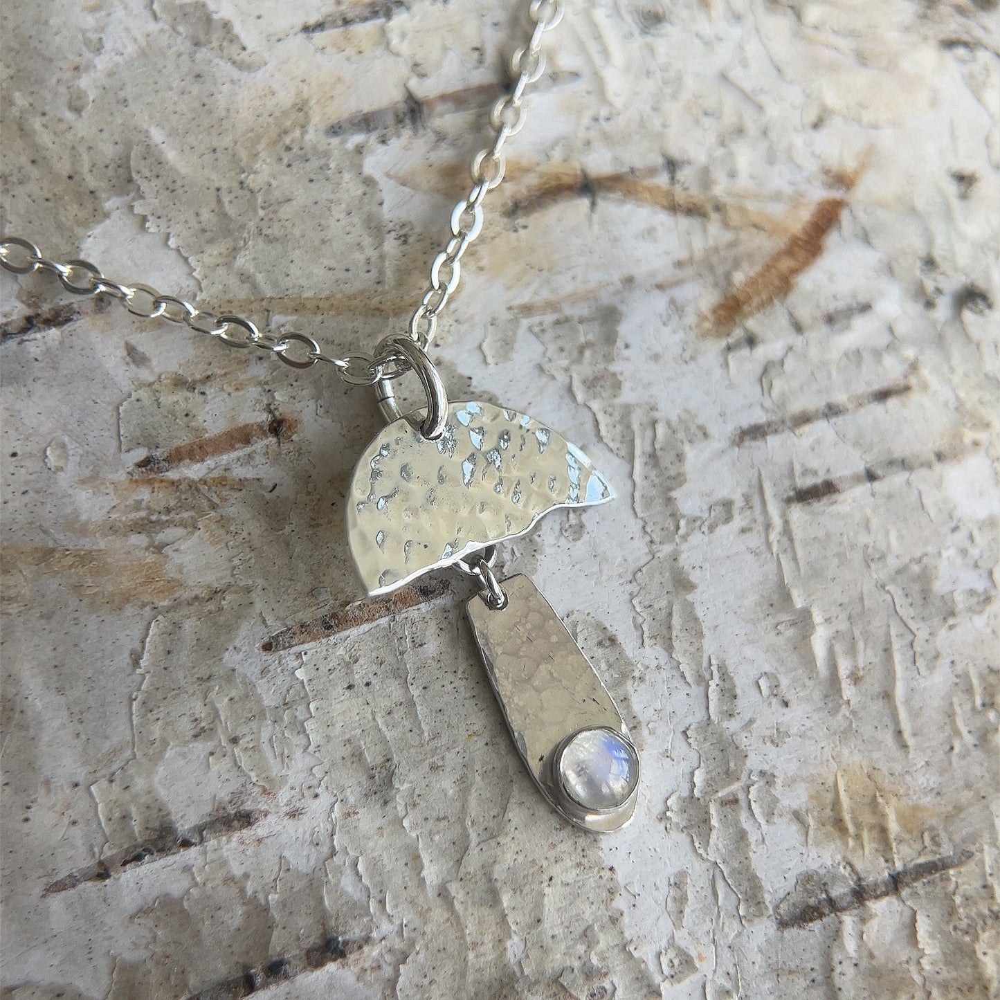 Moonstone Mushroom Necklace