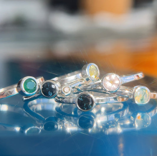 Candy Gemstone Stacking Rings