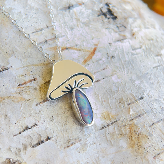 Boulder Opal Shroom Pendant