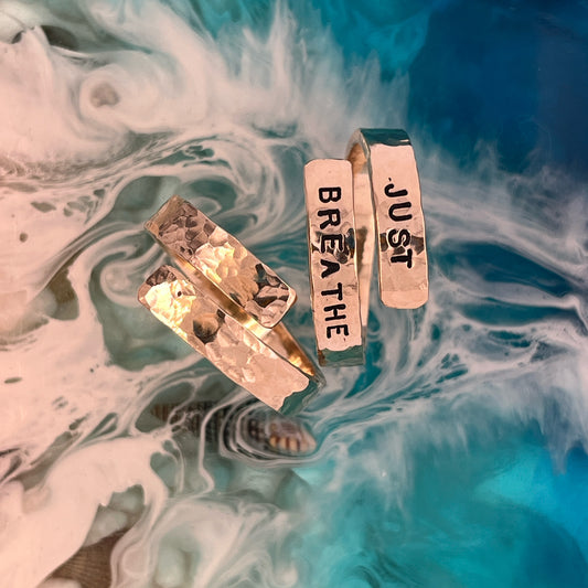 14k Gold Filled Hammered Stamped Rings