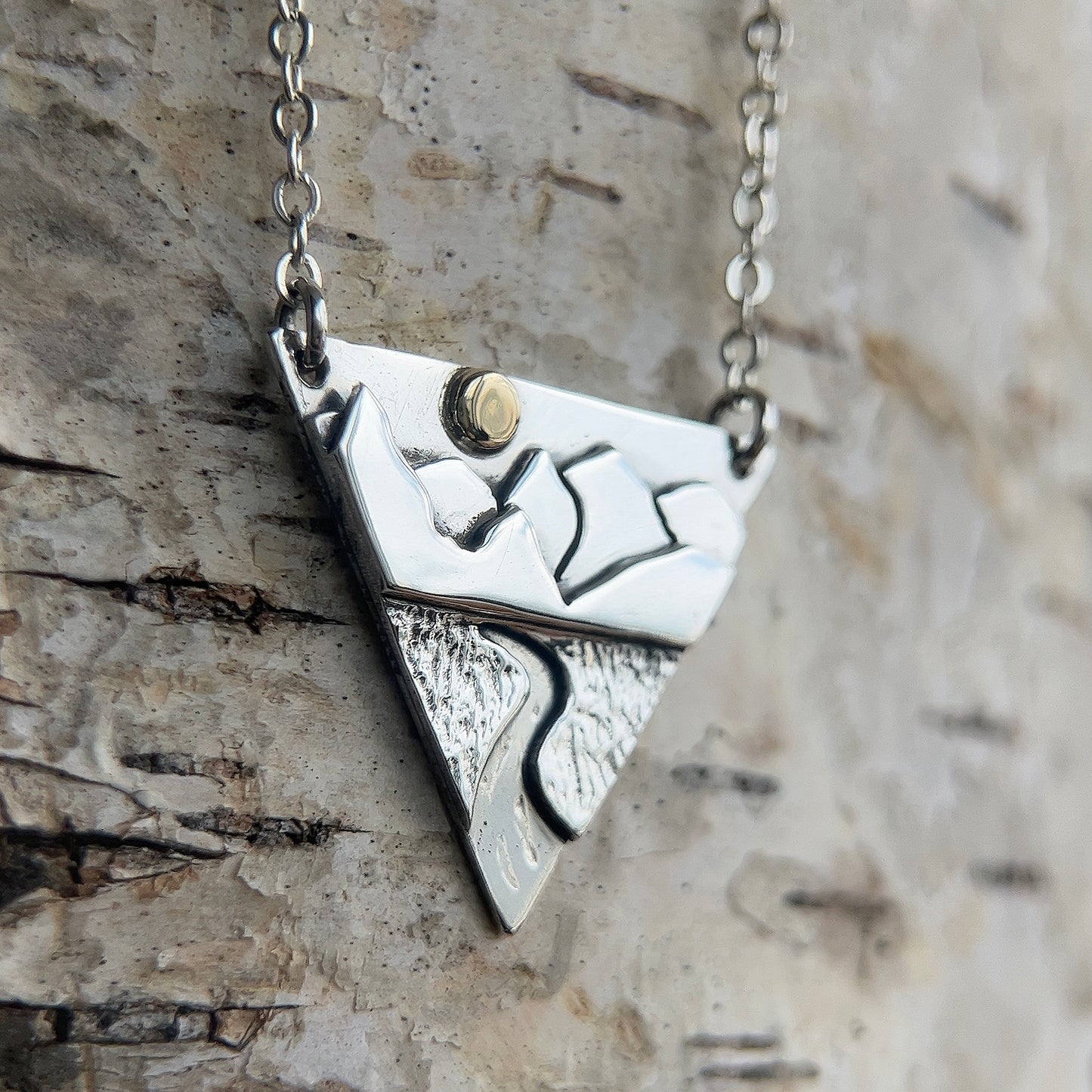 Mountain & River Triangle Pendant