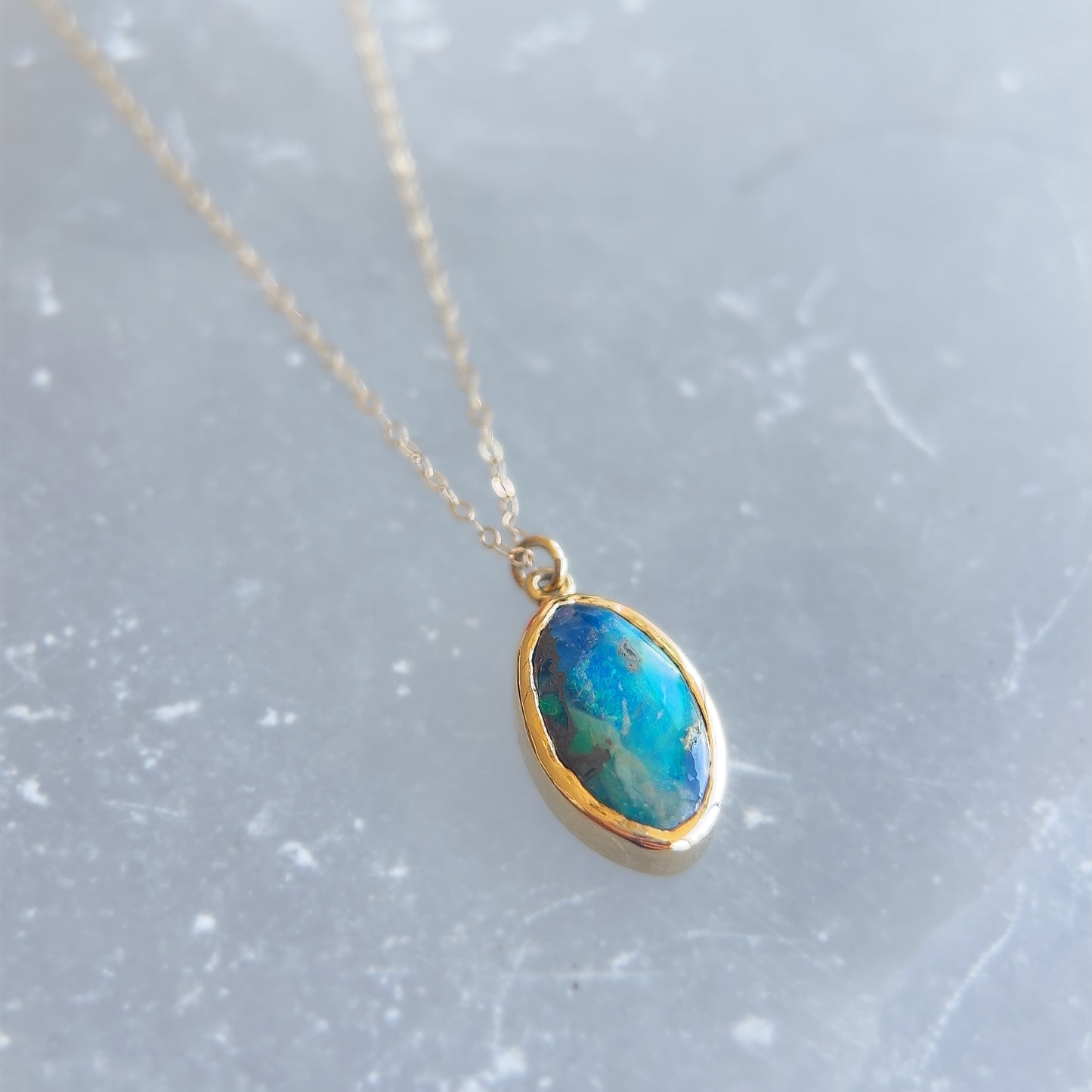 Golden Tide Boulder Opal Necklace