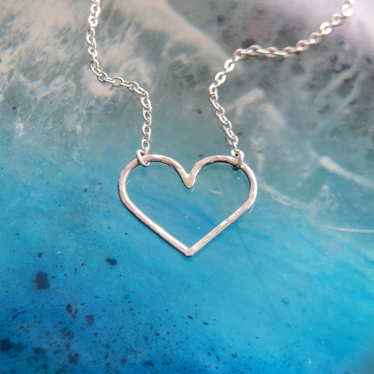 Skinny Open Heart Necklace