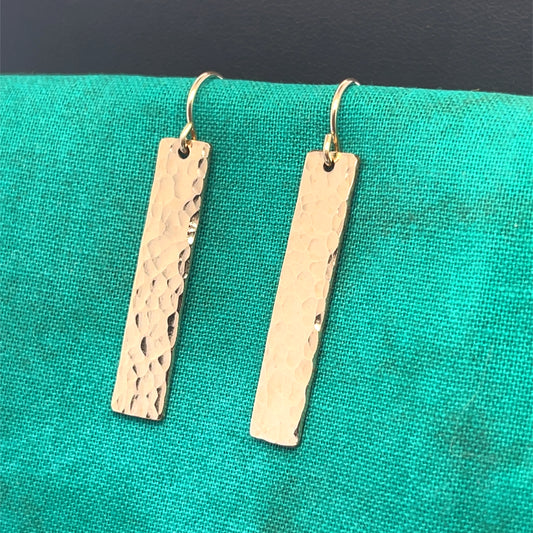 Hammered Tag Earrings - 14k Gold Filled