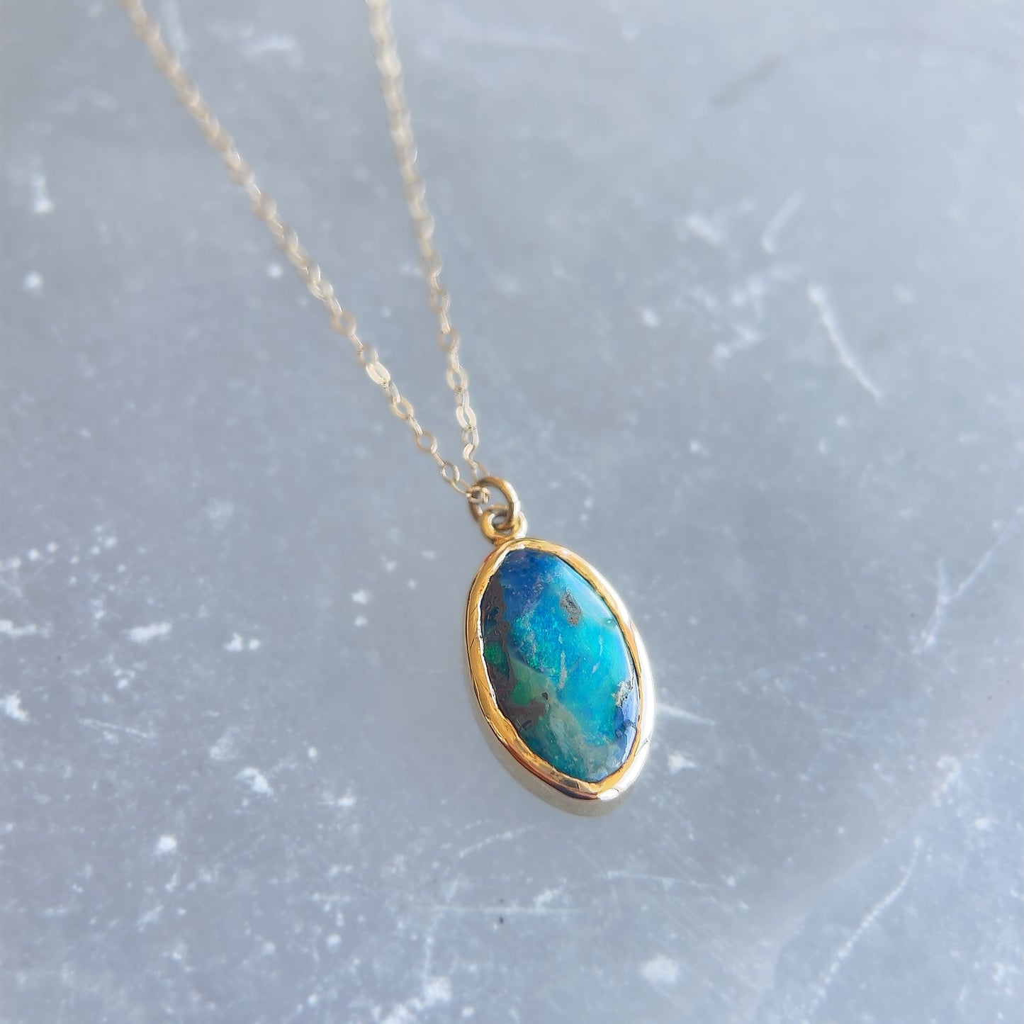 Golden Tide Boulder Opal Necklace