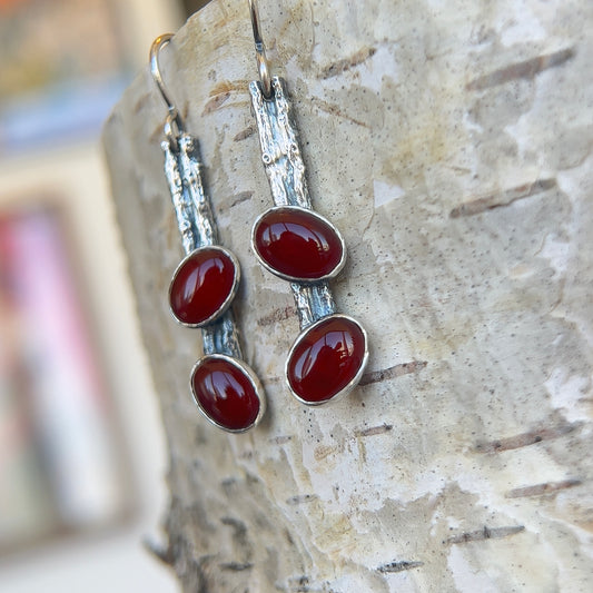 Carnelian Twig Earrings