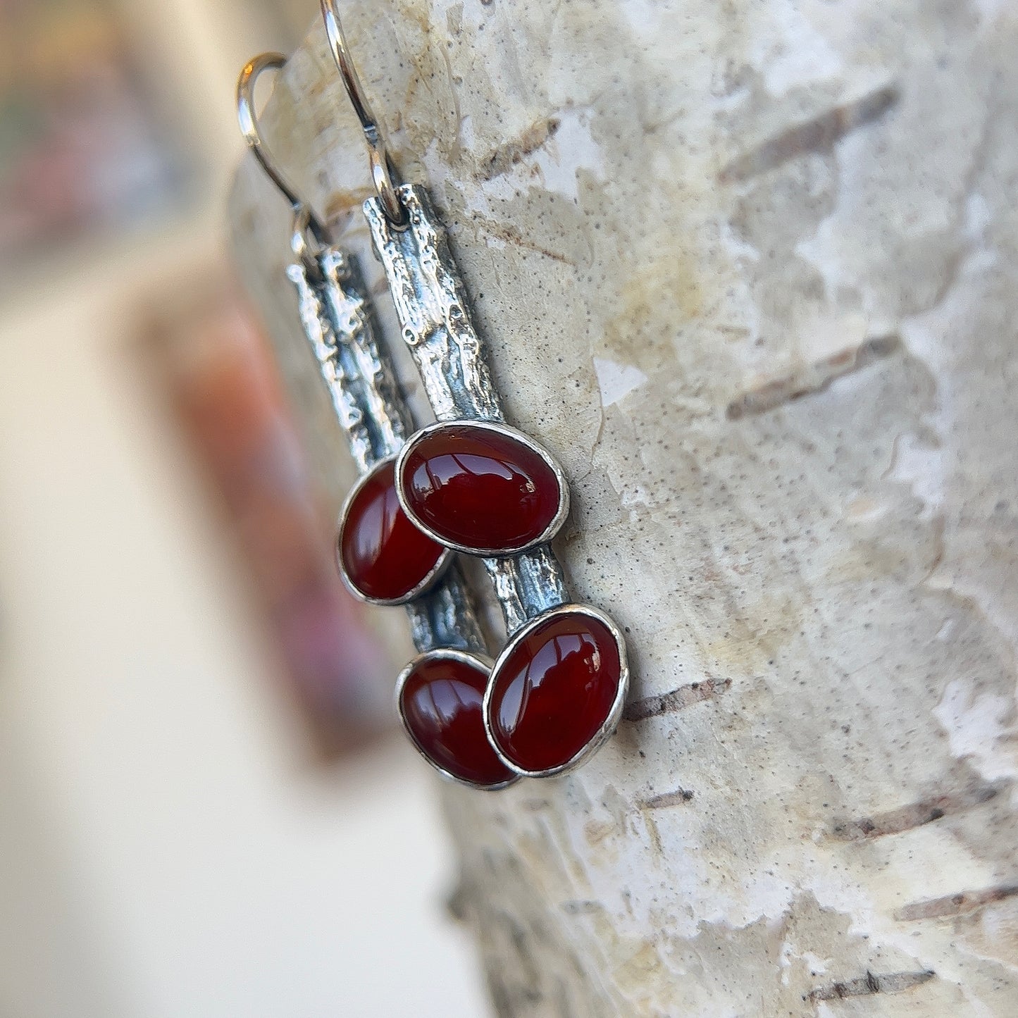 Carnelian Twig Earrings