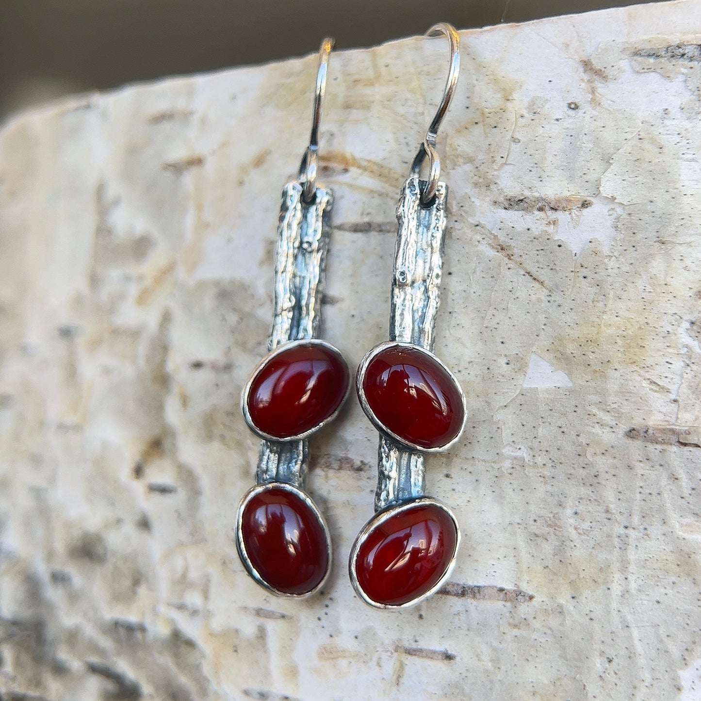 Carnelian Twig Earrings