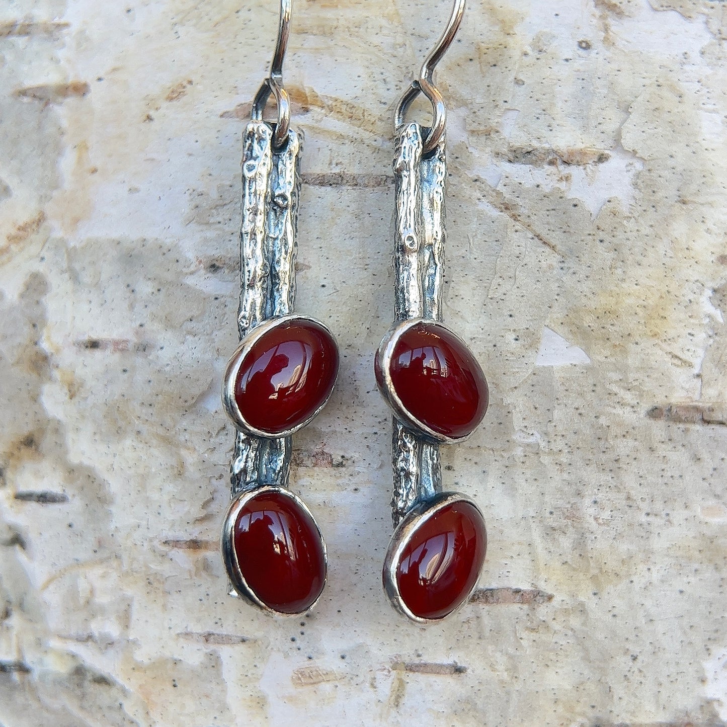 Carnelian Twig Earrings