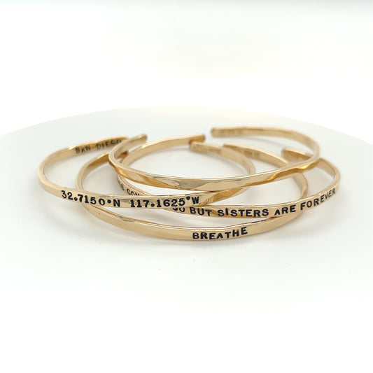 Skinny 14k gold filled bangle *Can be customized*