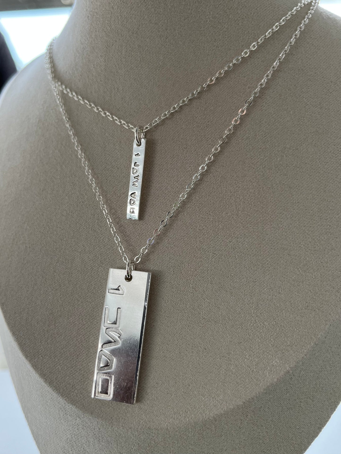 Aurebesh I LOVE YOU/I KNOW Galactic Tag necklace set