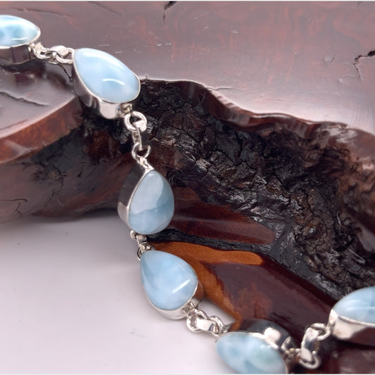 Larimar Teardrop Bracelet - Lighter